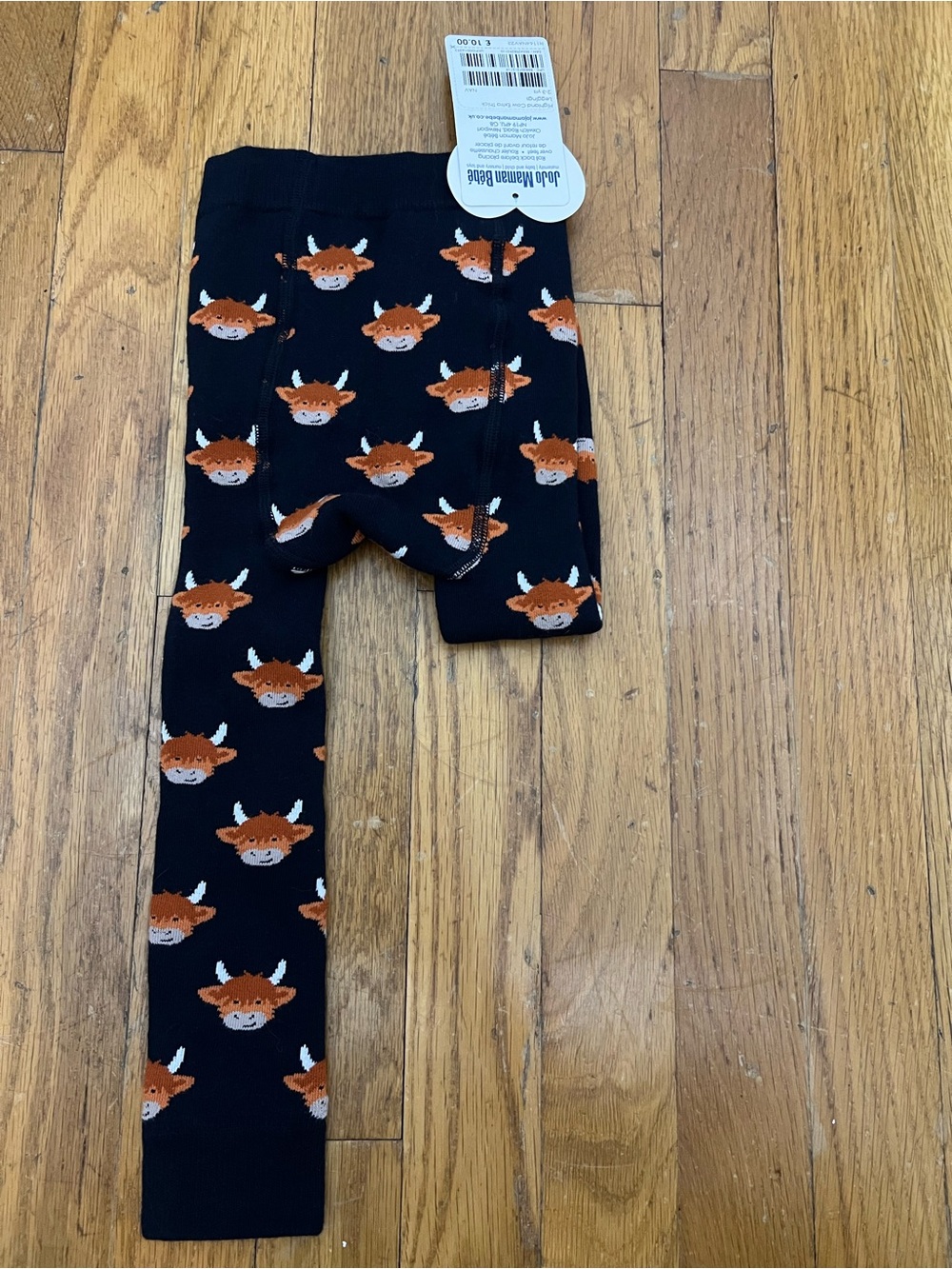 NWT Jojo Maman Bebe Highland Cow Leggings 2-3